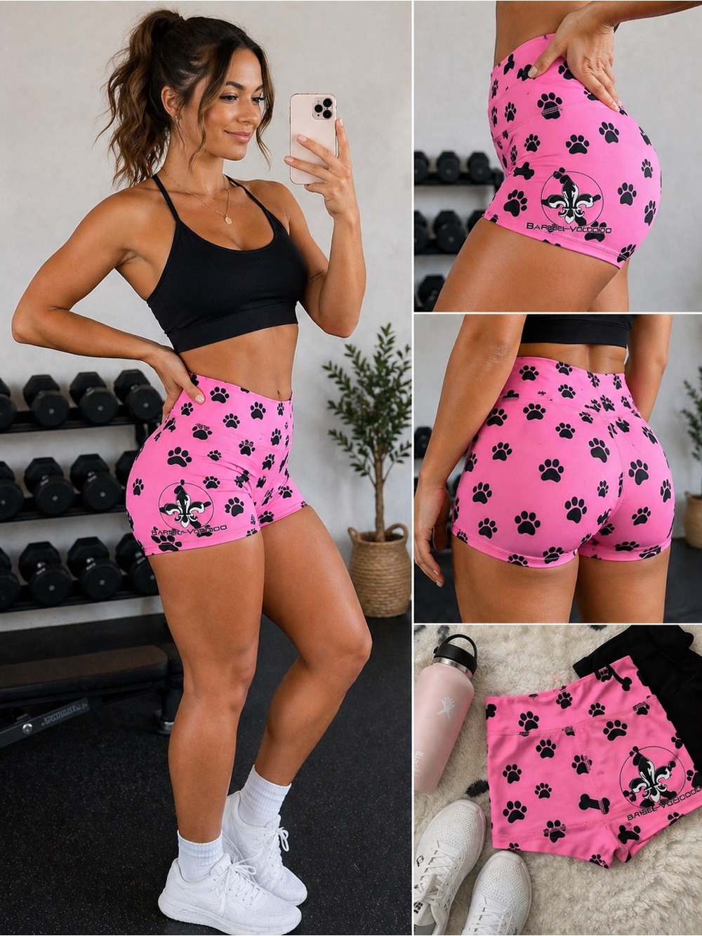 Voodoo Women’s‎ Pink Paw Print Active Shorts Size Medium